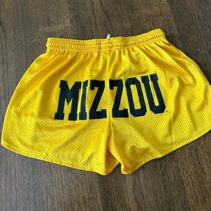 MIZZOU CHAMPION SHORTS GOLD AND BLACK SIZE SMALL